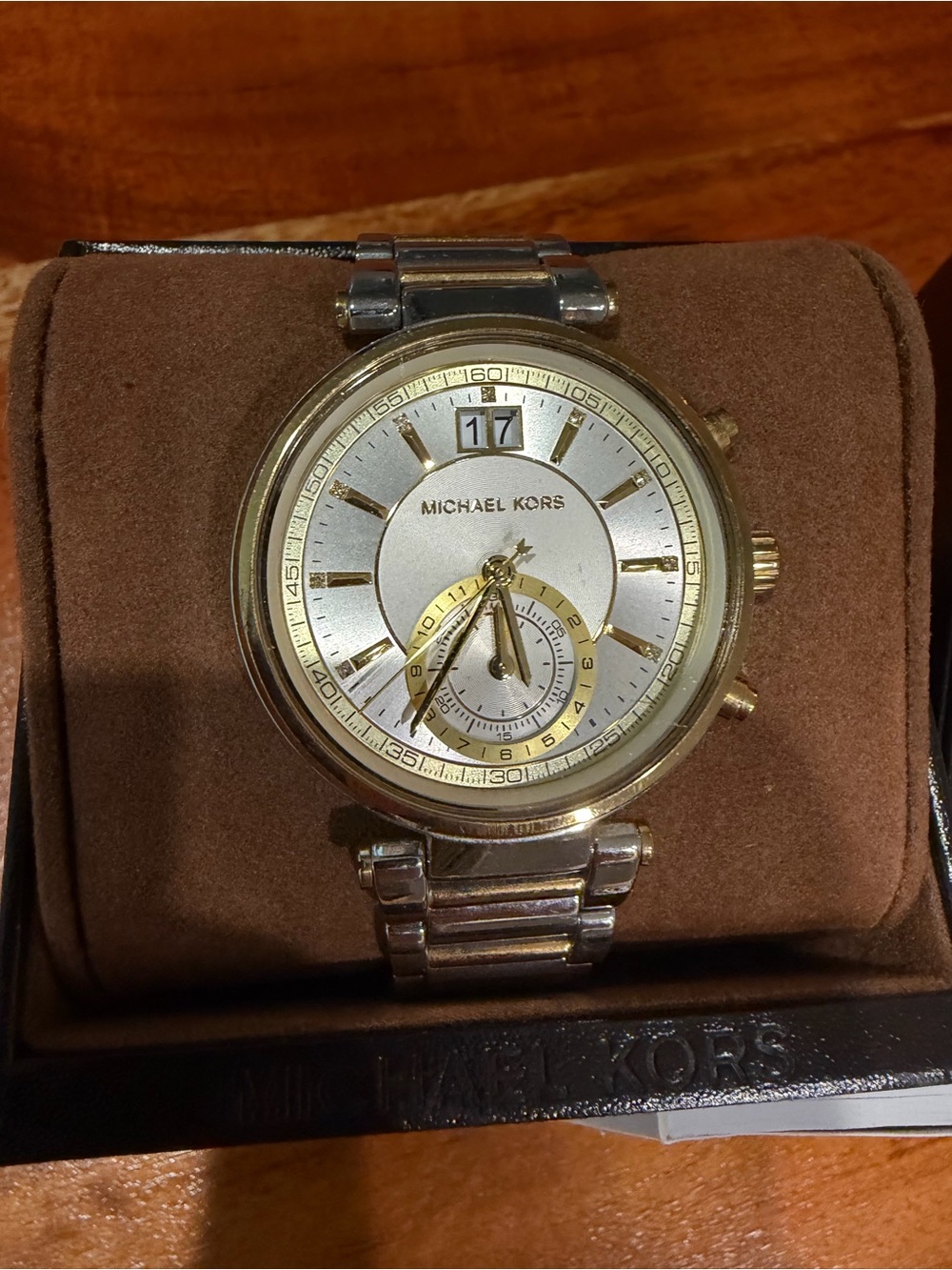 Michael Kors Women’s Two-Tone Gold and Silver Chronograph Watch